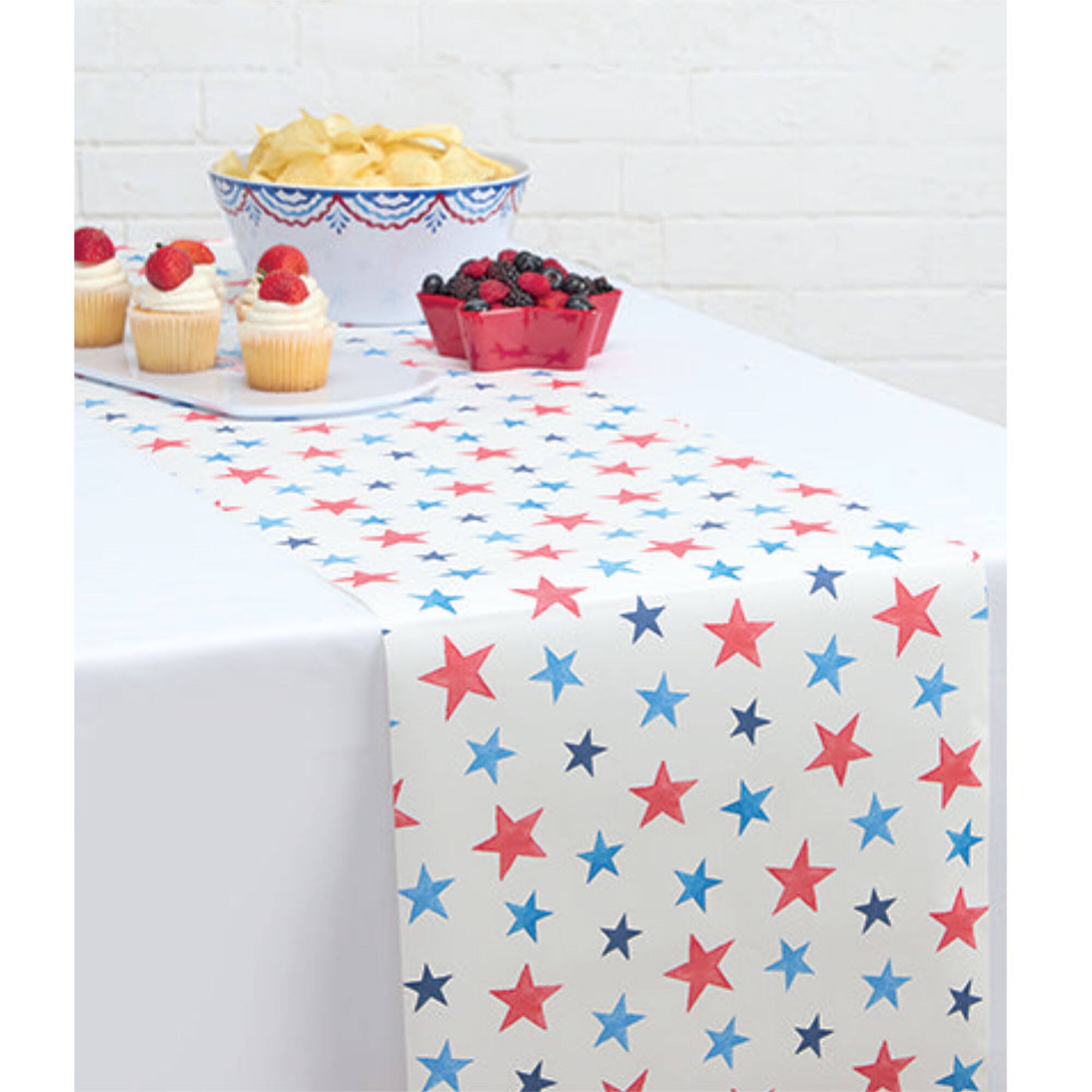 14" x 20ft. Red, White & Blue Stars Paper Table Runner Roll by Celebrate It™